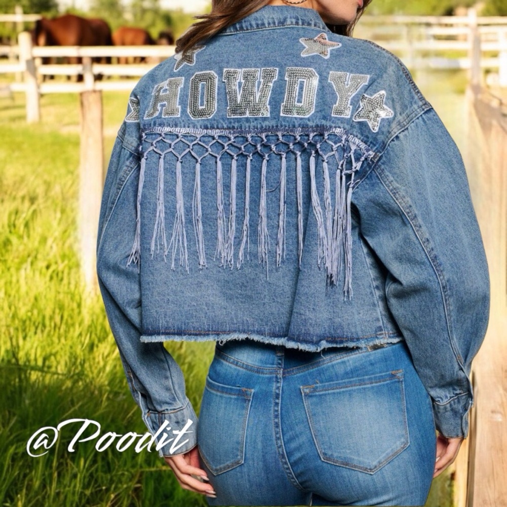 BLUE VELVET Howdy Jean Jacket S M L - Picture 4 of 13